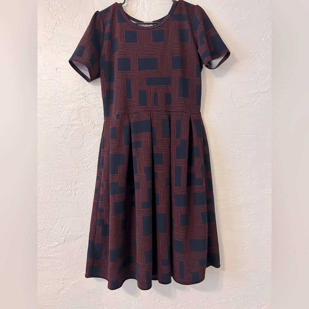 SOLD Navy Blue and Red Dress. Winter colors ❄️